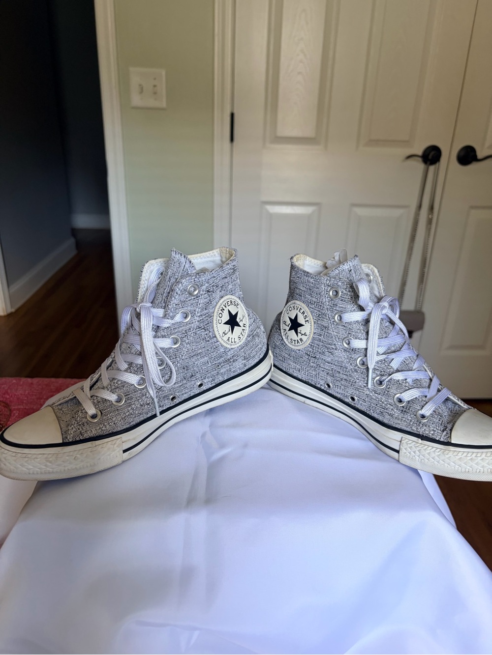 Converse women’s All Star High Top Sneakers - Heather silver/ White